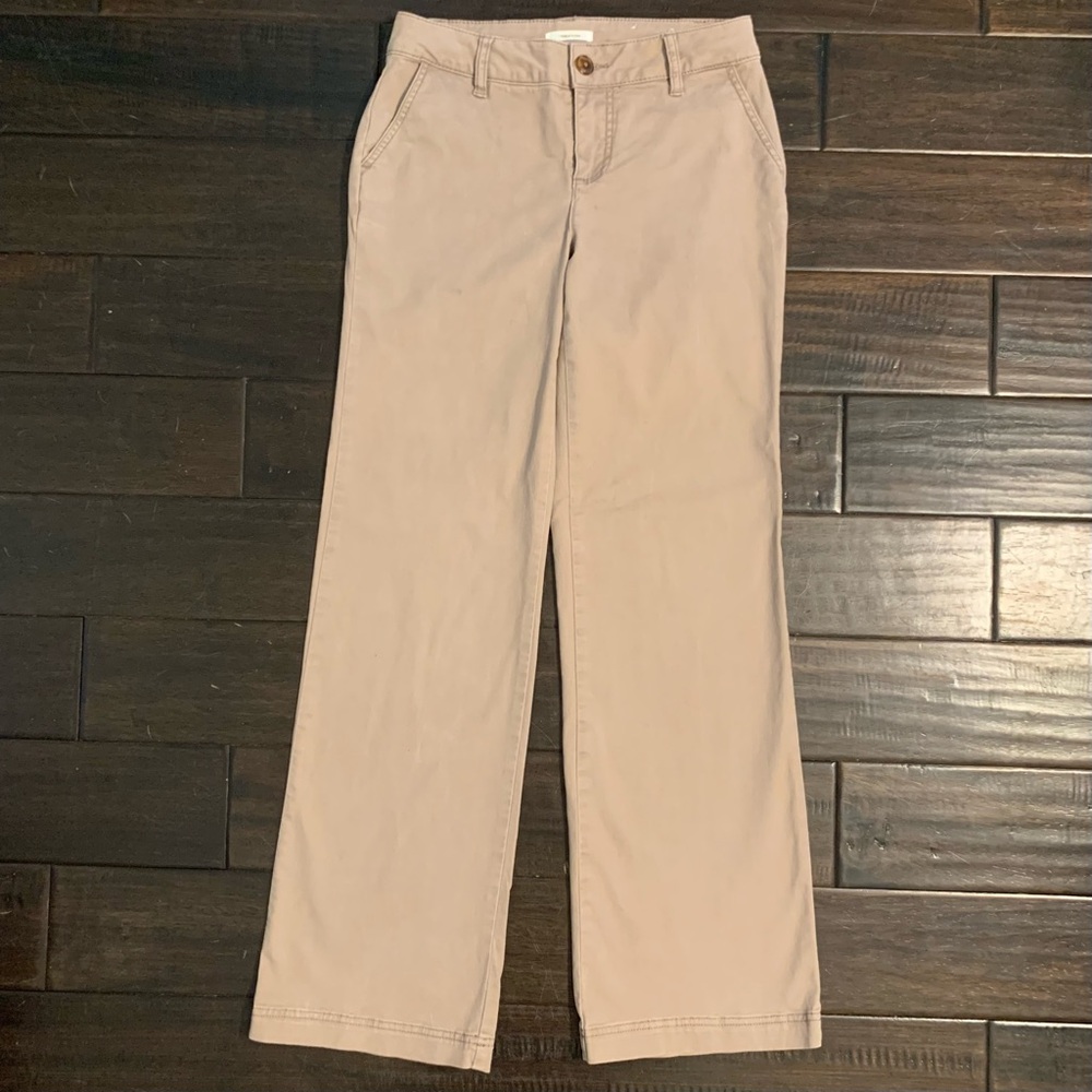 Maurices Khaki Cotton Bootcut Pants Size 4 Regular
